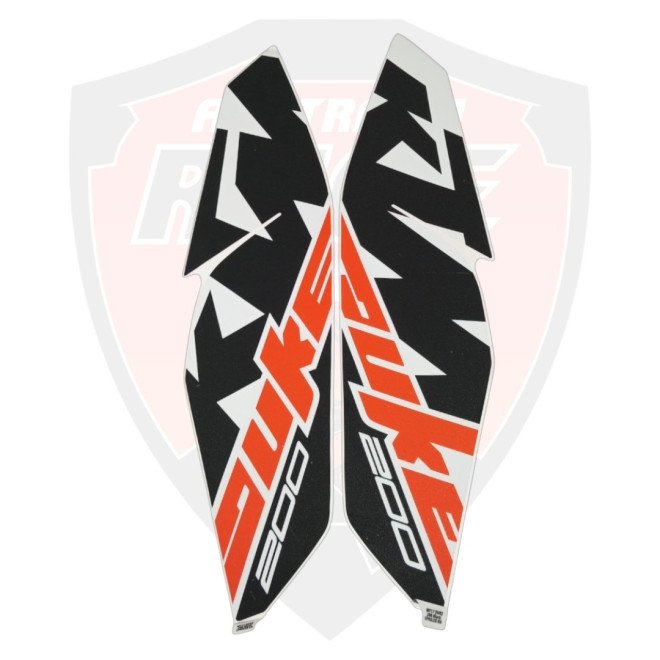 Tank Cover RH+LH Decal Black For Ktm Duke 200