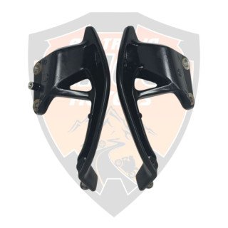 Black Passenger Backrest Mounts Royal Enfield Hunter 350 # KXA00141